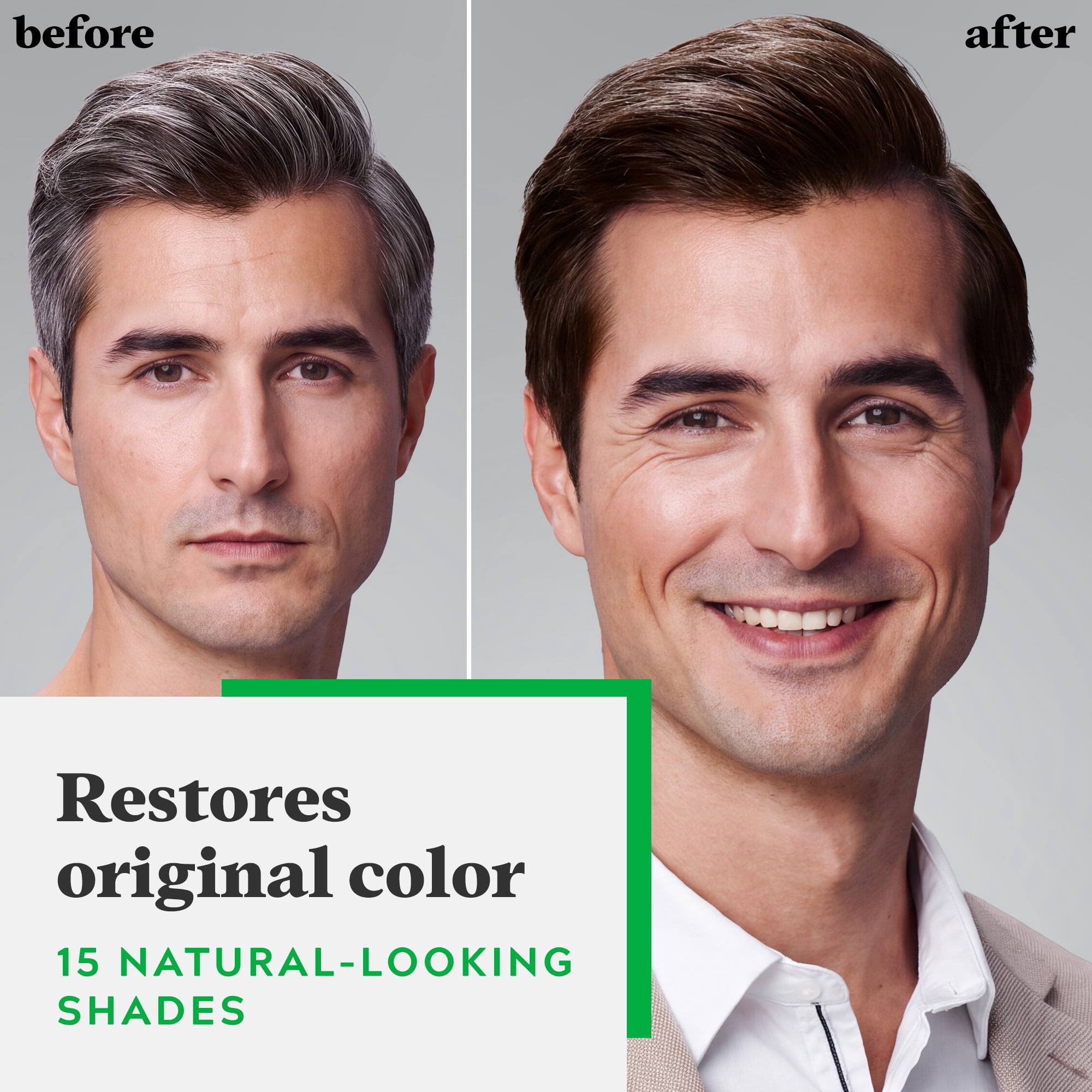 (2 pack) Just For Men Shampoo-In Color (Formerly Original Formula), Mens Hair Color with Keratin and Vitamin E for Stronger Hair - Darkest Brown-Black, H-50A, Pack of 1