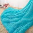 thumbnail image 2 of YJ.GWL Soft Shaggy Throw Blanket Fluffy Plush Bed Throws Fuzzy Sherpa Fleece Blankets for Couch, Sofa,Chair,60"x80",Teal Blue, 2 of 7