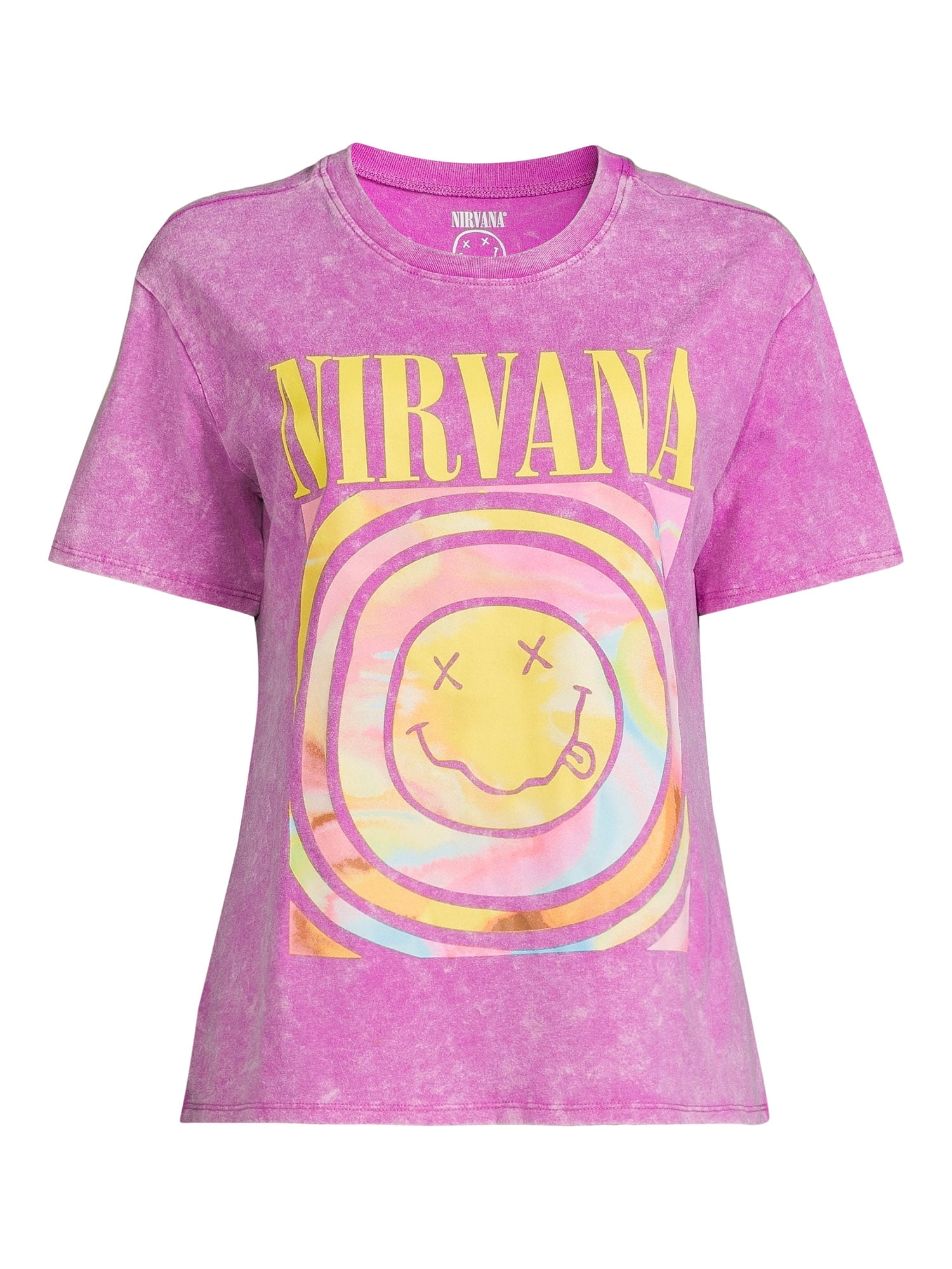 Nirvana Juniors Graphic Band Tee with Short Sleeves, Sizes Nirvana Juniors Graphic Band Tee with Short Sleeves, Sizes