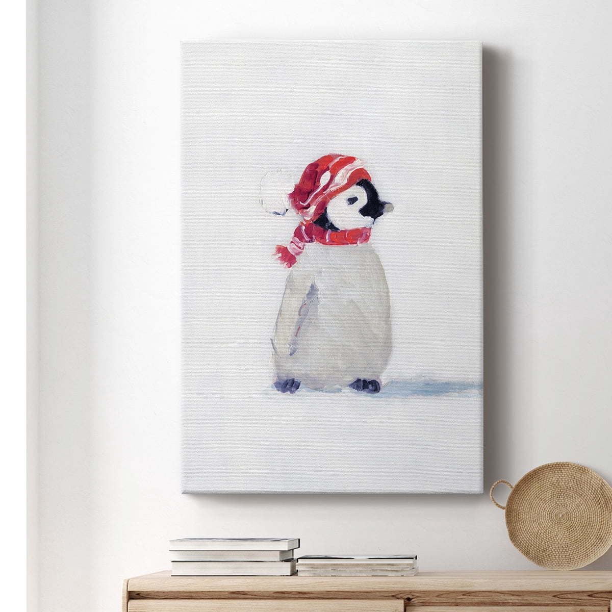 Wexford Home 8X12 Penguin Play I Premium Gallery Wrapped Canvas - Ready to Hang