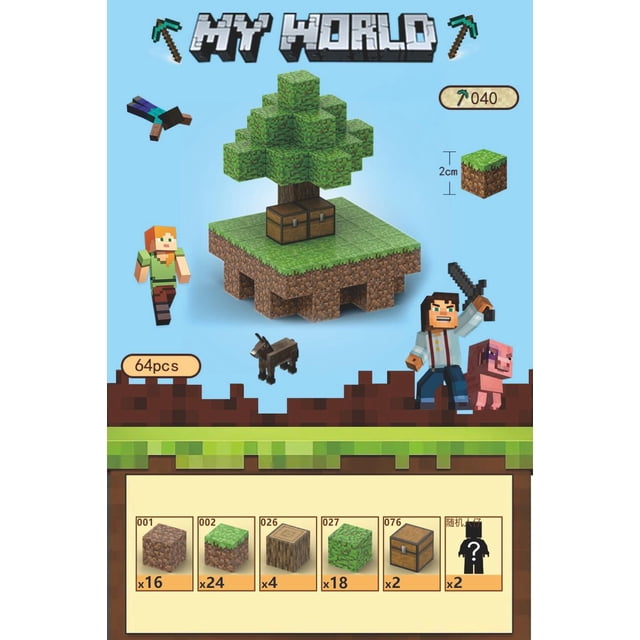 Minecraft Juego de Bloques de Construcción Bloques de Construcción Magnéticos Juego de Mesa Magnético-Sky Island-64 Piezas