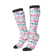 thumbnail image 2 of Balery Pink Striped Flamingo Fun Novelty Socks Men'S Women'S Crew Socks Funny Crazy Novelty Socks Quirky And Cool Socks, 2 of 9