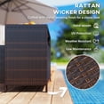 thumbnail image 5 of Outsunny Rattan Outdoor Storage Cabinet, Wicker Bar Table with Acacia Wood Countertop, Two Doors, Shelf, for Garden, Patio, Backyard, Brown, 5 of 10