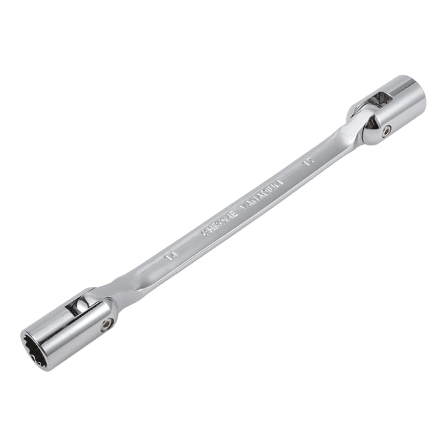 Llave de socket de Unique Bargains, spanner, removedor, acero de cromo vanadio, 1 pieza, 12 puntos, 14 mm, 17 mm para automóvil, motocicleta, dirtbike, llave de combinación rotativa de doble extremo
