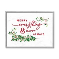 Stupell Industries Merry Everything Happy Always Festive Holiday Phrase Holiday Painting Gray Framed Art Print Wall Art, 11 x 14
