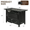 thumbnail image 4 of Sunmthink 42" Propane Fire Pit Table, 50,000 BTU Auto Ignition Steel Gas Fire Pit with Removable Lid & Waterproof Cover for Patio, Backyard, Black, 4 of 9