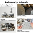 thumbnail image 6 of Ambesonne Brown Bathroom Decor Set in a Gift Box, Magnolia Petals Grunge Back, 4 Pcs, Umber and Blue Grey, 6 of 7