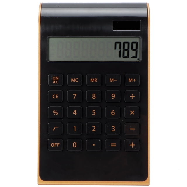 Calculadora portátil de 10 dígitos, ultradelgada, con energía solar, para el hogar, la oficina y los negocios, con pantalla LCD, color negro.