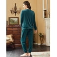 thumbnail image 6 of Ekouaer Womens Pajamas Sets Long Sleeve Soft Sleepwear 2 Piece Velvet Pjs Lounge Sets with Pockets, 6 of 7