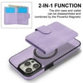 thumbnail image 6 of Allytechgroup Detachable Cards Holder Case for iPhone XS Max, RFID Blocking 2 In 1 Wallet PU Leather Case with Stand Compatible with Magsafe Shockproof Cover for iPhone XS Max, Purple, 6 of 7