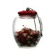 thumbnail image 1 of EeaseMX Recipiente hermético para almacenar granos, tapa de tela, para cocina, para té suelto, café, granos, frutos secos (tapa roja), 1 of 7