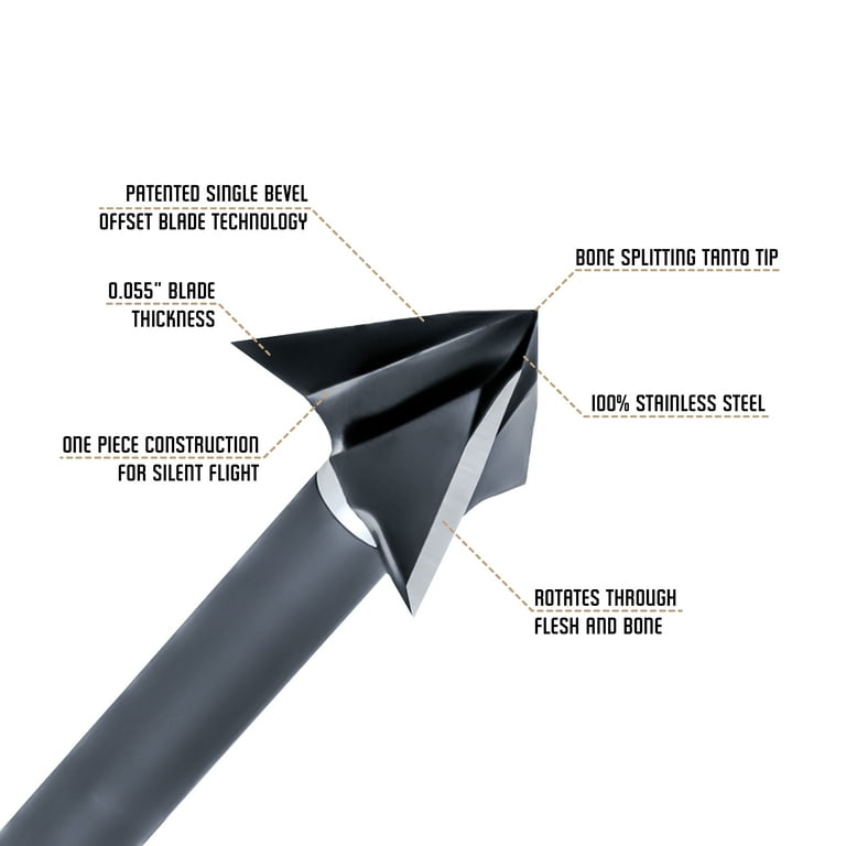Ozcut Single Bevel Hunting Hurricane Broadheads 100 Gr., Fixed