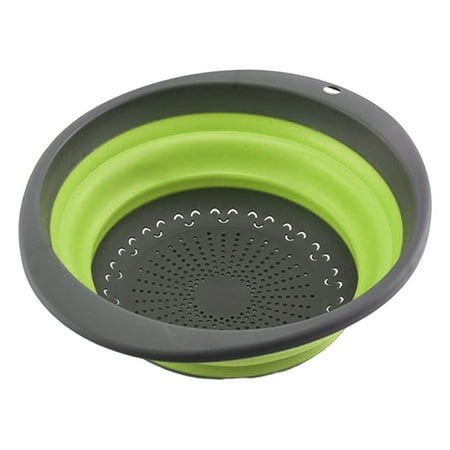

Folding Drain Basket | Silicone Collapsible Colander Basket | Vegetables Fruit Washing Basket Drain Tool Kitchen and Home Drain Basket