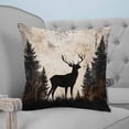 thumbnail image 4 of 18x18 Pillow Covers Set of 2, Vintage Forest Deer Throw Pillow Covers Decorative Couch Cushion Case, Rustic Country Wildlife Woodland Microfiber Square Pillowcases for Bedroom Car Living Room, 4 of 7