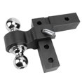 thumbnail image 3 of Adjustable Trailer Hitch, Towing Trailer Hitch Mount With Dual Balls Lock Pins 6in Adjustable Drop Aluminum For 2in, 3 of 8