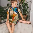 thumbnail image 4 of Lsque Ensemble de Pyjama Léger 2 Pcs Motif Chat Teinté Manches et Shorts pour Filles Coton - Petit, 4 of 6