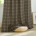 thumbnail image 5 of NICETOWN Plaid Curtains 84 inches Long, Linen Grid Pattern Light Filtering Privacy Shade for Living Room Bedroom, Farmhouse Rod Pocket Back Tab Semi Sheer Curtains, Taupe, 2 Panels, 5 of 8