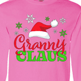 thumbnail image 4 of Inktastic Granny Claus with Christmas Santa Hat and Snowflakes Long Sleeve T-Shirt, 4 of 5
