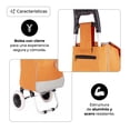 thumbnail image 3 of Carrito Plegable Multifuncional Queen Sense Ideal Para Mandado Supermercado Con Bolsa De Lona Color Naranja, 3 of 6