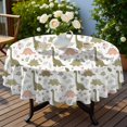 thumbnail image 4 of Dinosaur and Floral Off White Pattern Round Tablecloth 70"x70", Wrinkle Resistant Wipeable Table Cover for Kitchen Dining Room Picnic Patio and Party, 4 of 6