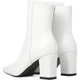 thumbnail image 4 of Women's High Chunky Heeled Boots, Zip Up Ankle Booties with Square Toe | Perfect for Casual Outings and indoors, 4 of 16
