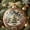 D, variant on Ornate Gold Floral Christmas Ornament, 3.94 inch Hand Embellished Hanging Bauble with Rhinestone & Snowflake Details, Luxury Vintage Xmas Tree Decor Ball for Holiday Home