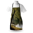 thumbnail image 3 of Tree Apron Bench under Timber Tree by Riverside Epic Countryside Rural Relaxing Resting Space Scenery, Unisex Kitchen Bib Apron with Adjustable Neck for Cooking Baking Gardening, Green, by Ambesonne, 3 of 3