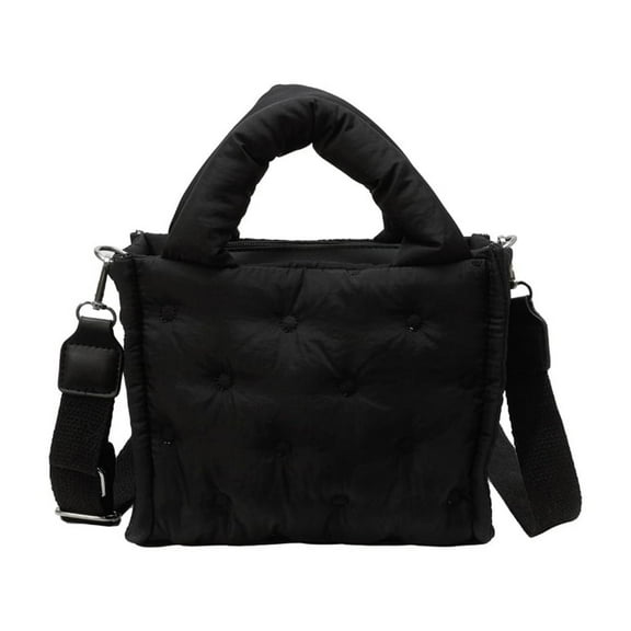 Aurgiarme Women Puffer Handbag Small Square Bag Korean Styles Shoulder Bag Top Handle Bag Puffer Crossbody Bag for Travel
