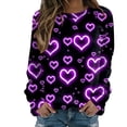 thumbnail image 1 of EHQJNJ Chandails en Molleton pour Femmes Design Graphique Imprimé Quotidien Saint-Valentin Col Rond Pull Décontracté Manches Longues Blouse Ample, 1 of 4