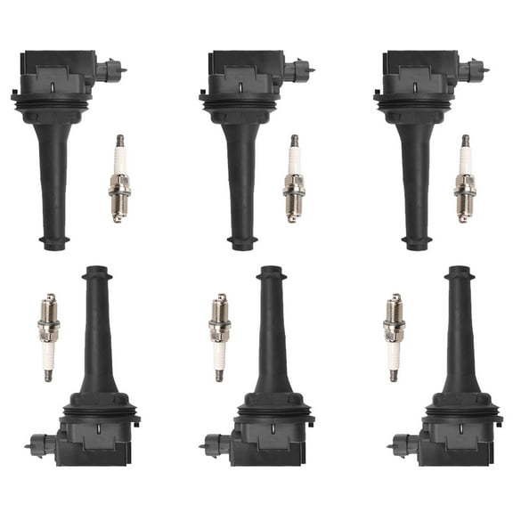6 Ignition Coils and 6 Spark Plugs Compatible with 2000-2005 Volvo S80 2.8L 2.9L XC90 2.9L L6 Replacement for UF341
