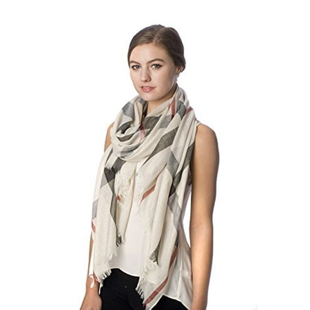 Sassy Scarves Womens Classic Plaid Pattern Color Spring Summer Oblong...