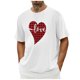 thumbnail image 1 of Tops para hombre, blusas y camisas de cuello redondo y manga corta para hombre. Camiseta/camisa informal de cuello redondo y manga corta con estampado de corazones para hombre. Tops de poliéster para, 1 of 4