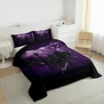thumbnail image 3 of Homewish Gothic Purple Rose 3 Pieces Queen Comforter Set For Teens Adults,Flowers Love Heart Ultra Soft Bedding Sets,Black Spider Web Bedding Comforter Set,Exotic Style Bedroom Decor,Reversible, 3 of 8