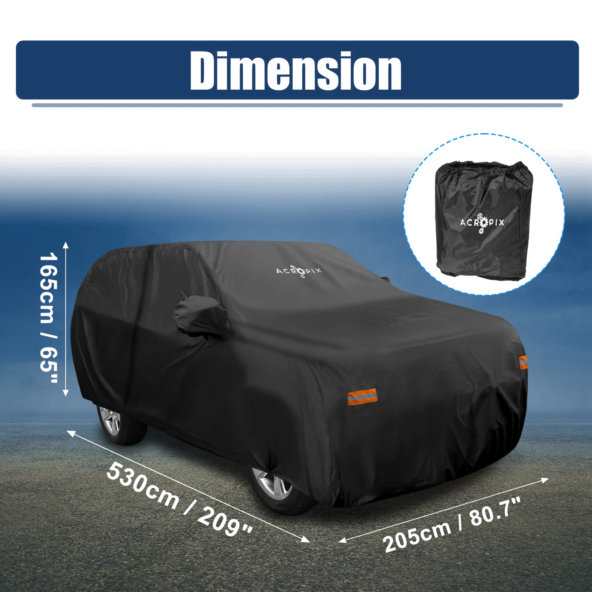 Unique Bargains Car Cover for Chevrolet Tahoe 4 Door 2007-2020 Blue 208.66"x80.71"x64.96"