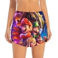 thumbnail image 4 of Lsque Mario Printed Women's Running Shorts with Liner Pockets,Elastic Quick Dry Workout Athletic Gym Yoga Shorts,Womens High Waist Shorts-Small, 4 of 9