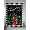 thumbnail image 5 of Fsddascl Christmas Tree Shower Curtain Set - Small 36" x 72" Washable Bathtub Curtain with 12 Hooks, Black Buffalo Plaid Xmas Trees Waterproof Fabric Stall Shower Curtains for Bathroom/Bathtub Décor, 5 of 6