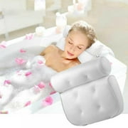 Mesh Bath Pillow, Bathtub Spa Pillow with 3D Air Mesh Technology and 6 Suction Cups,Helps Support Head,Back,Shoulder and Neck,Fits All Bathtub, Hot Tub and Home Spa