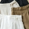 thumbnail image 4 of Women Casual Cotton Linen Shorts Drawstring Comfy Elastic Waist Shorts Summer Loose Pull On Short Pants with Pockets, 4 of 5