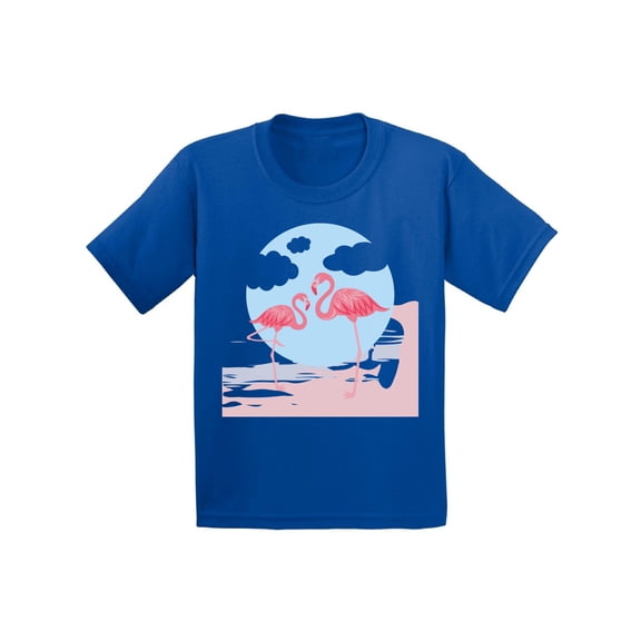 Awkward Styles Two Flamingos Youth Shirt Cute Summer Shirt for Kids Pink Flamingo T Shirt for Boys Pink Flamingo Shirts for Girls Nifty Flamingo T-Shirt for Children Summer Gifts for Little One
