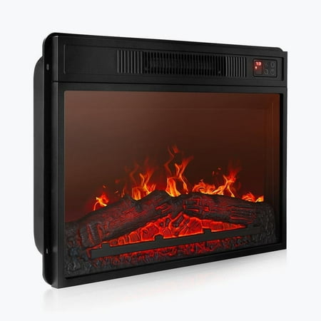 

23 Electric Fireplace Insert Recessed Fireplace Heater with Remote Control Indoor Fireplace Heater with Adjustable Brightness Timer Automatic Temperature Control Black