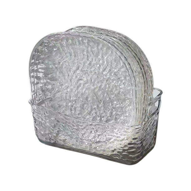 Yhmxh Utensilios de cocina Platos de frutas para el hogar con patrón de glaciar, mesa de comedor, bandeja de basura, escritorio transparente Muebles para cocina Accesorios de cocina