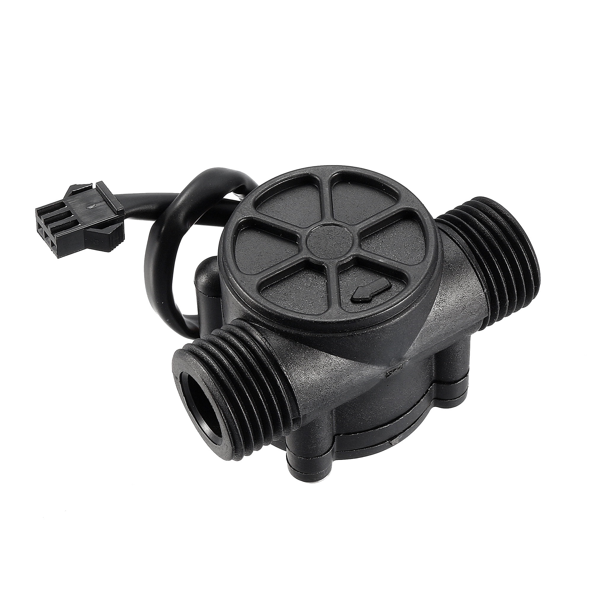 G1/2 Hall Effect Liquid Water Flow Sensor Switch Flowmeters Counter DC 5V 1-30L/min Black YF-S201B