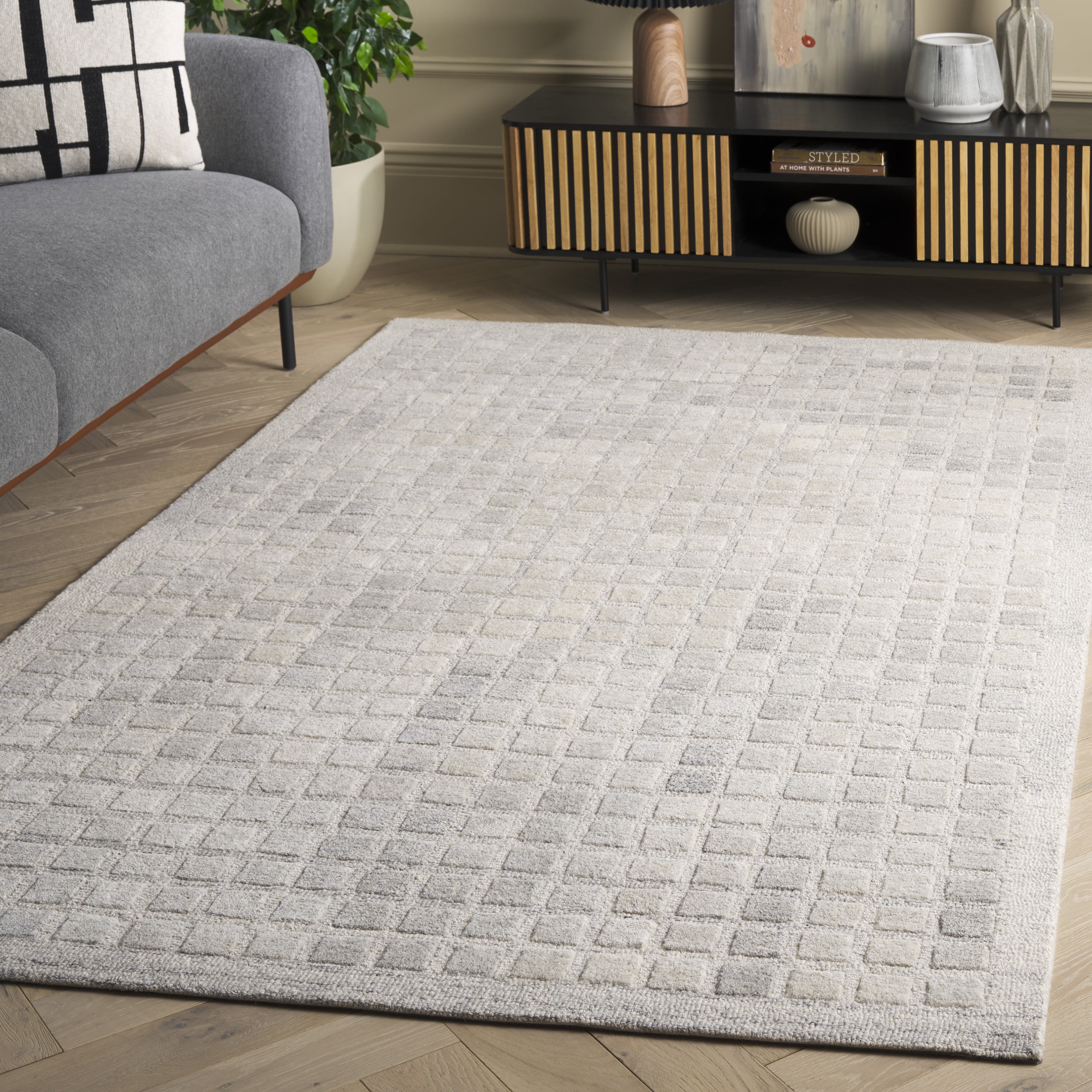 SAFAVIEH Ebony Risto Geometric Area Rug, Gray, 8' x 10'