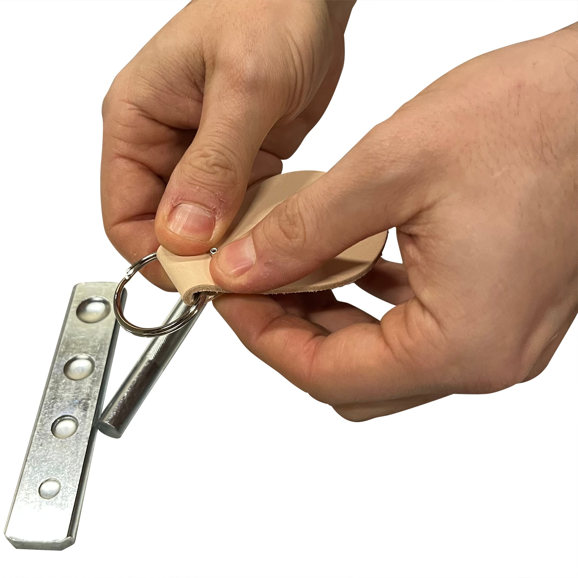 Zelikovitz Key Fob Kits 25 Pack - Vegetable Tanned Tooling Leather with Key Ring and Rivet