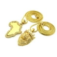 thumbnail image 6 of Hip Hop King Crown Lion and Africa Map Pendant & 24" - 30" Box Chain Bling Gold Plated 2 Necklace Set, 6 of 7