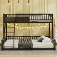 thumbnail image 2 of Twin XL Over Queen Bunk Bed, Convertible Queen Bunk Beds with Safety Guard Rails, Metal Floor Bunk Bed Frame with Ladder for Dormitory Bedroom, No Box Spring Needed（Black), 2 of 7