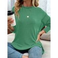 thumbnail image 4 of Womens Long Sleeve Tops Ribbed Loose Fit Oversized Sweatshirts with Side Slit High Low Hem Fall Outfits Green XXL, 4 of 5