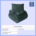 thumbnail image 3 of Mainstays Kids Dark Green Solid Plush Ribbed Corduroy Comforter Set, Twin, 2 Pieces, 3 of 8