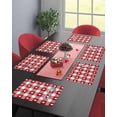 thumbnail image 4 of Valentines Placemats Red Buffalo Plaid Valentines Day Place Mats for Dining Room White Love Heart Washable Table Mats for Kitchen Dining Decorations Set of 6, 4 of 5