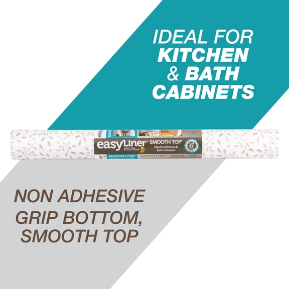 Smooth Top EasyLiner Shelf Liner, Taupe Buds 20" x 6' 1 Rolls